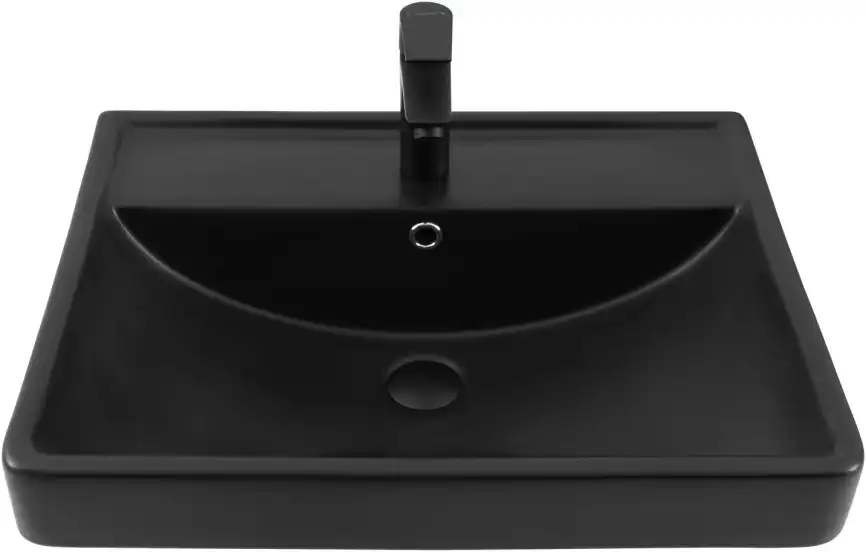Раковина Aquanet Ирис 60 329247 прямоугольная, Черная матовая фото 7