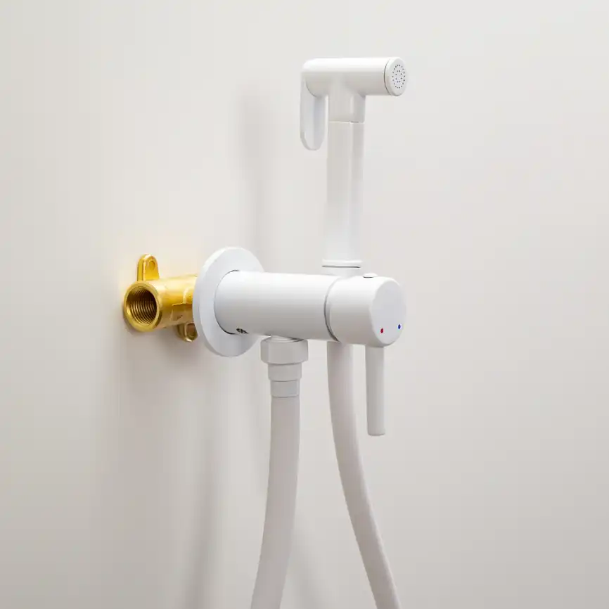 Гигиенический душ со смесителем AVS Slimmer 811-131-MW, белый матовый фото 2