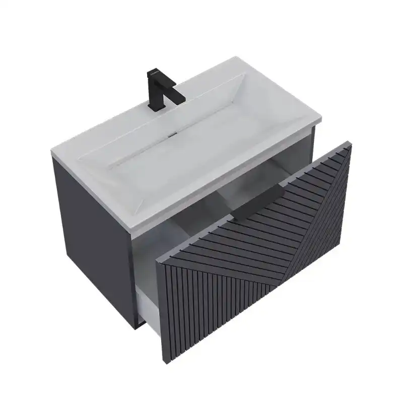 Тумба под раковину Grossman Блисс 80 подвесная, графит матовый (108048) фото 6