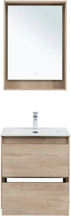 Тумба под раковину Aquanet Милан 60 дуб светлый, подвесная, 336382 фото 8