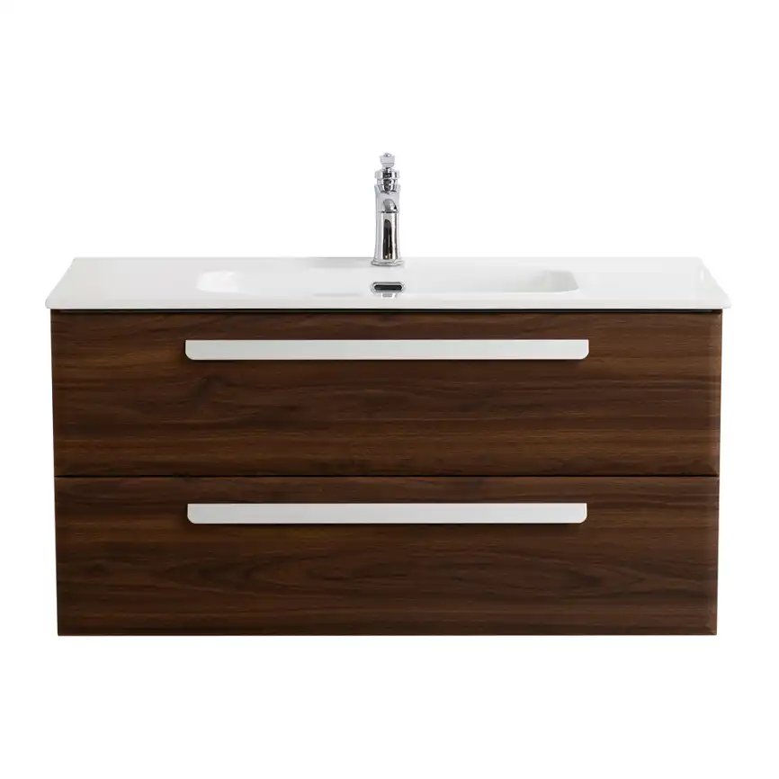 Тумба под раковину Cezares ECO-CER-N 100 см, ECO-CER-N-1000-2C-SO-NCS-P (без ручек), Орех Шоколад Софт фото 1