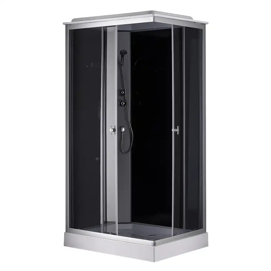 Душевая кабина Loranto 100х80 CS-5180-13L G, низкий поддон, цвет профиля сатин фото 1