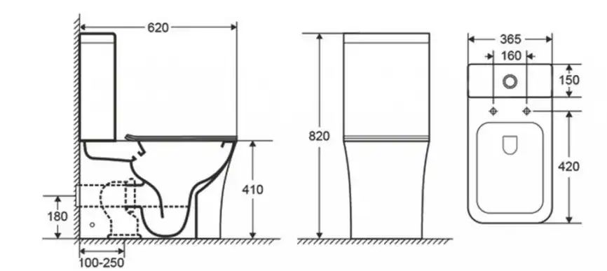 Унитаз-компакт CeramaLux 1218A, безободковый, с бачком и сидением микролифт Белый фото 2