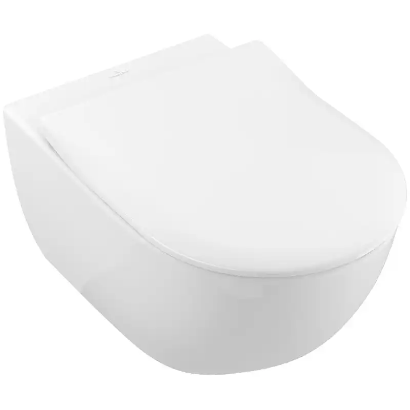Унитаз подвесной Villeroy&Boch SUBWAY 2.0, безободковый, тонкое сиденье микролифт, 5614R2R1 фото 1