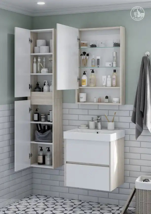 Зеркало-шкаф Aquaton Сканди 55 1A252102SDB20  цвет, белый / дуб верона фото 6