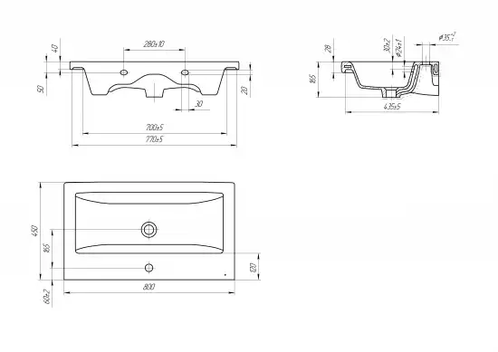 Раковина Cersanit Como U-UM-COM80/1 фото 2