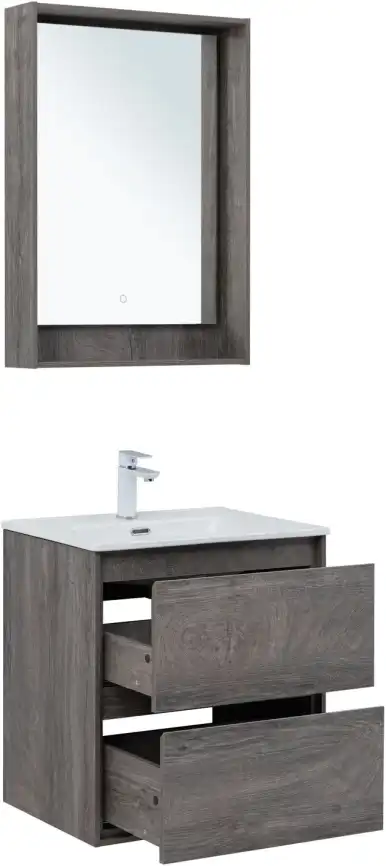 Тумба под раковину Aquanet Милан 60 дуб рошелье, подвесная, 336372 фото 7