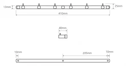 Планка с 6-ю крючками 41 см BEMETA OMEGA хром 104606112 фото 2