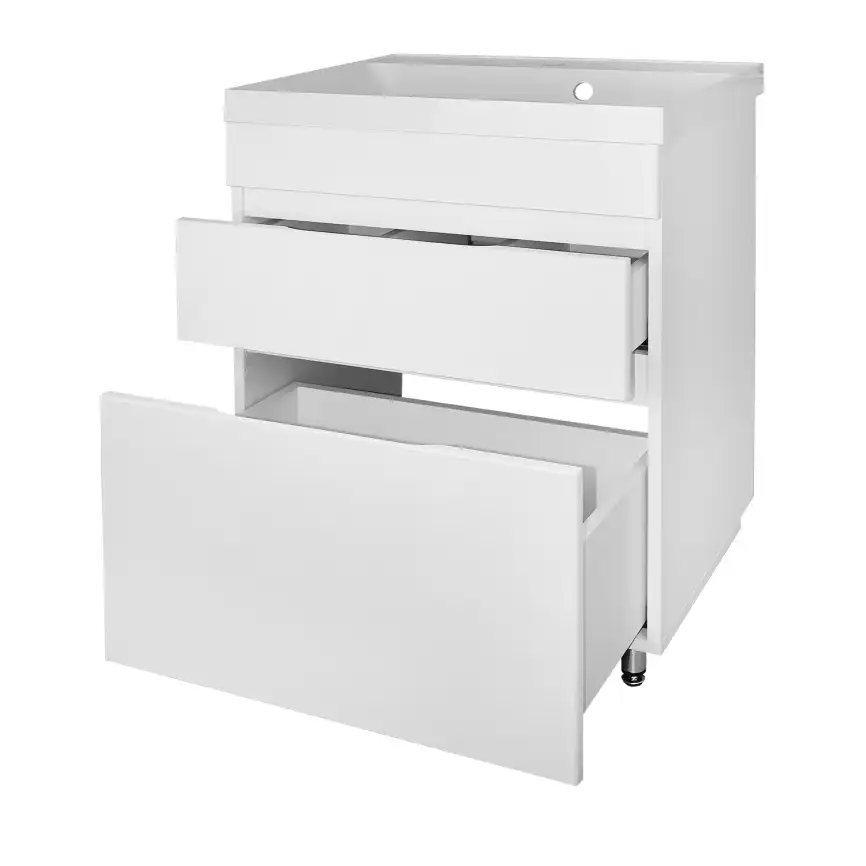 Тумба с раковиной Azario Эстима 60 CS00094592, напольная, Белая глянцевая фото 2