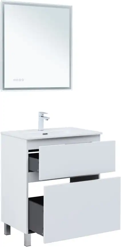 Тумба под раковину Aquanet Алвита New 70 напольная, белый матовый, 344133 фото 6