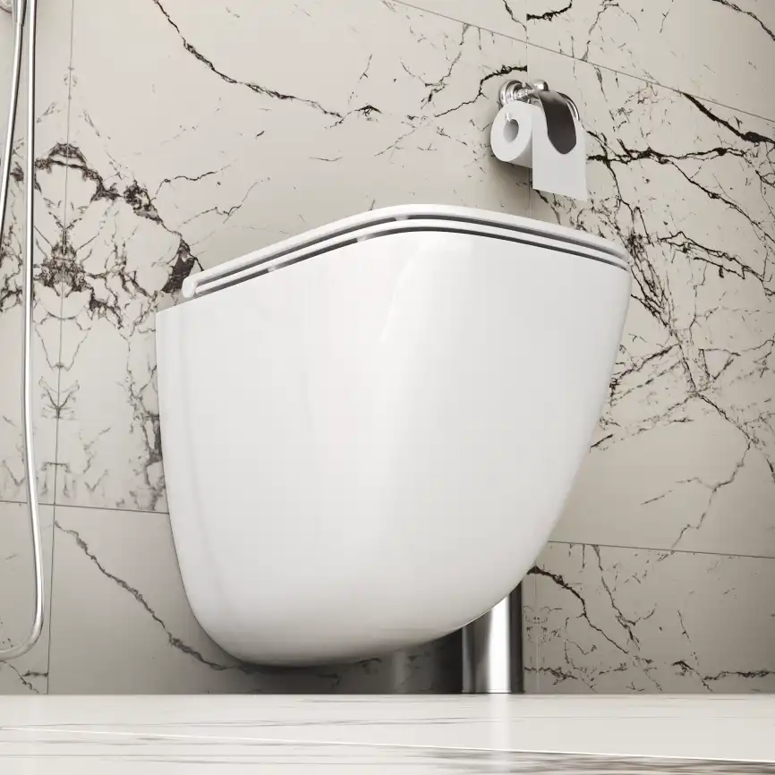 Подвесной унитаз Grossman GR-4497SQC безободковый, смыв торнадо, Белый глянцевый фото 5