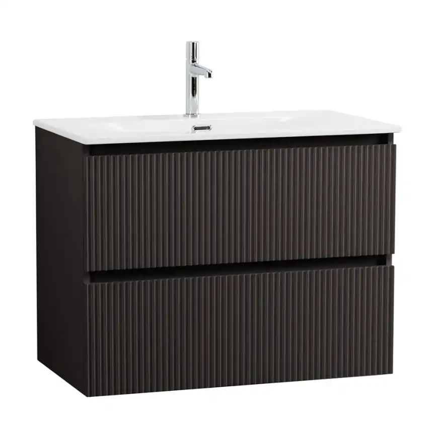 Тумба под раковину BelBagno UNO-MINI-800-2C-SO-GSO подвесная, Темно-Серый Матовый фото 2