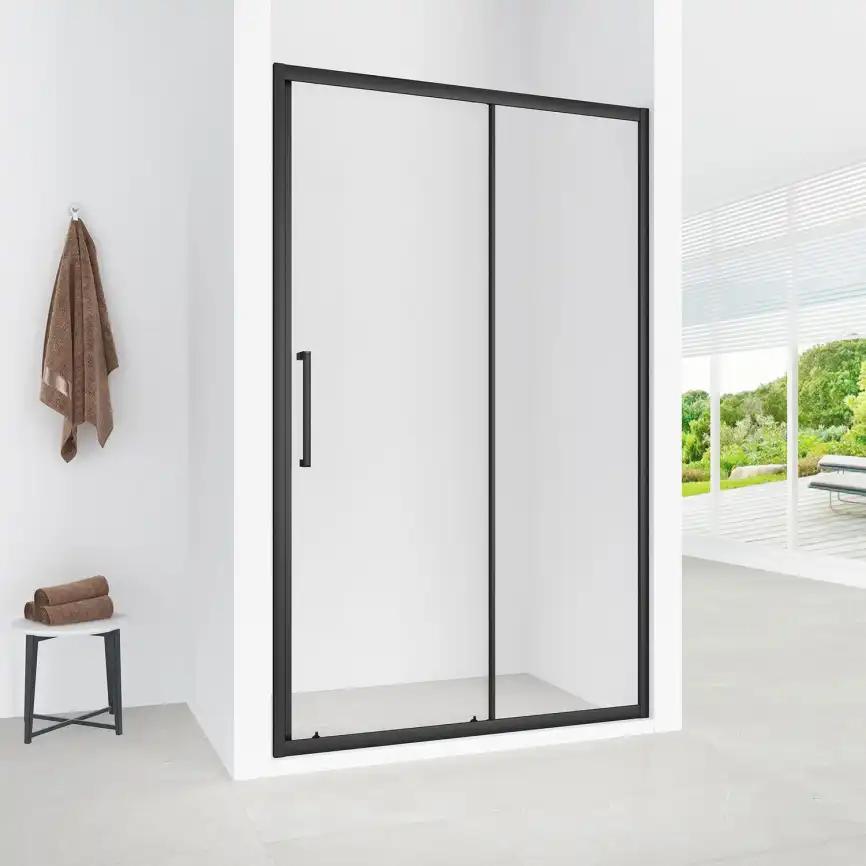 Душевая дверь Loranto 110 CS-AB03B-110, профиль черный матовый, стекло Прозрачное фото 5