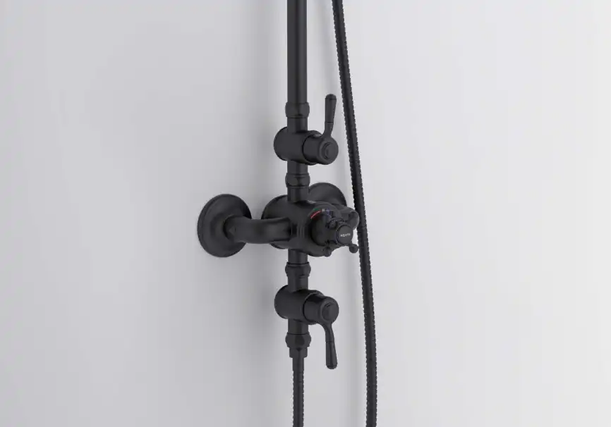 Душевая система Aquatek КЛАССИК AQ2563MB с термостатом, Черный матовый фото 10