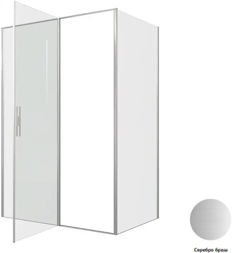 Душевой уголок Allen Brau Priority 140x90 3.31035.BA + 3.31044.BA серебро браш фото 5