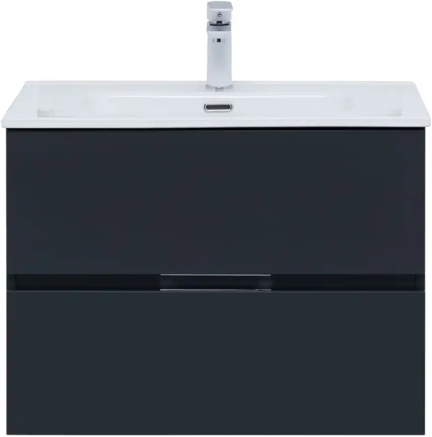 Тумба под раковину Aquanet Алвита New 70 2 ящика, антрацит 303908 фото 7