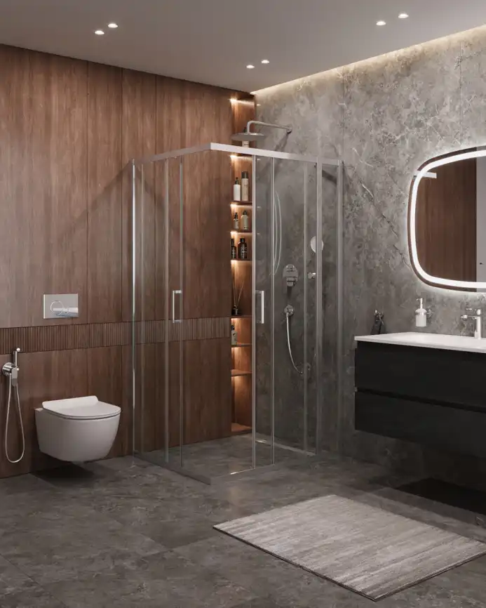 Душевой уголок CEZARES MOLVENO-AH-21-100+30-C-Cr-IV стекло Прозрачное, профиль Хром фото 6