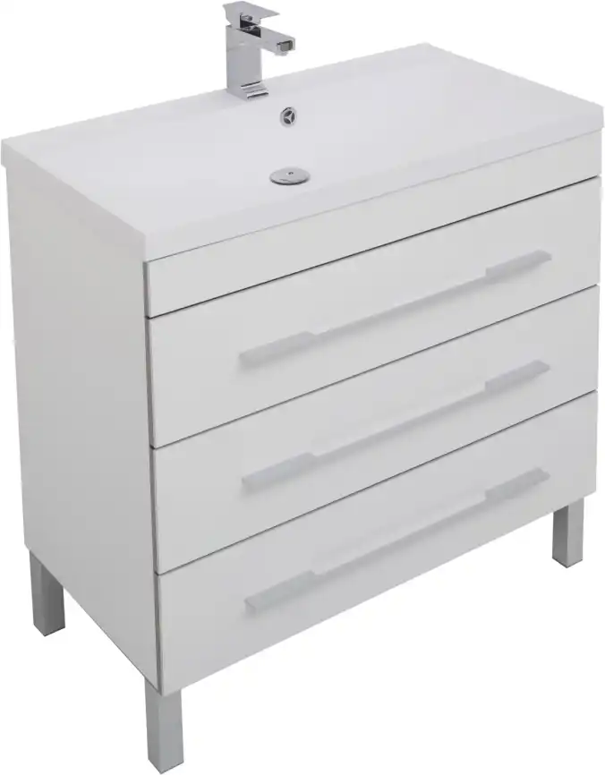 Тумба под раковину Aquanet Верона 90 белый (напольная 3 ящика) 178470 фото 7