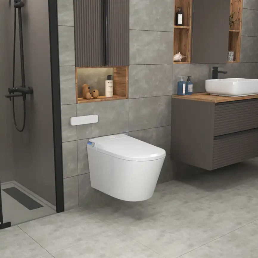 Электронный унитаз-биде Grossman Smart GR-5702 подвесной, с импульсным смывом, белый фото 8