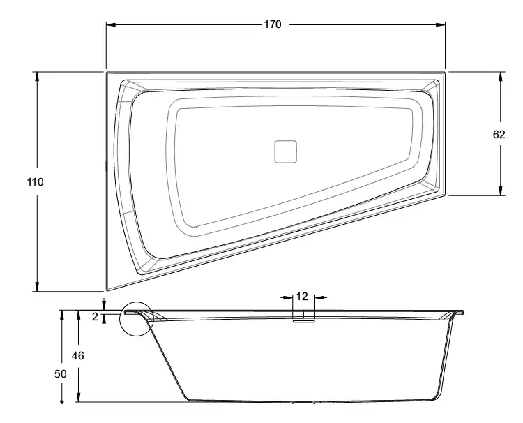 Акриловая ванна RIHO STILL SMART 170x110 R правосторонняя B101001005 фото 6