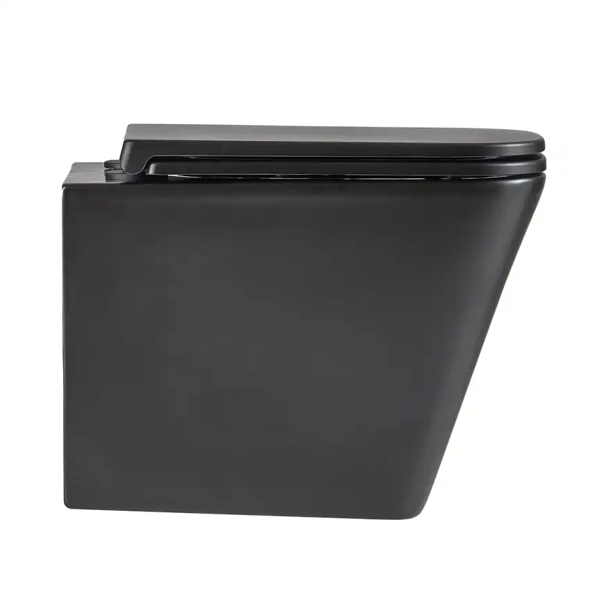 Подвесной унитаз Lemark FLOREX 9612002, безободковый с сиденьем микролифт, смыв вихревой Торнадо 3.0, чёрный матовый фото 3