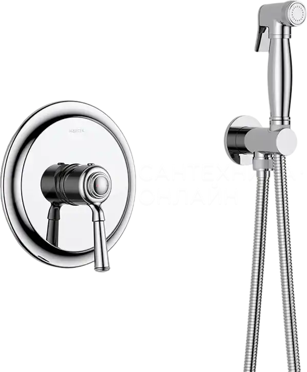 Гигиенический душ со смесителем Aquatek AQ1519CR однорычажный, Хром фото 1