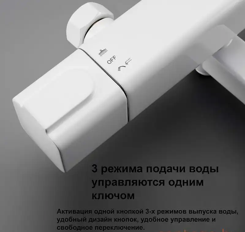 Душевая система Gappo G2491-8 с тропическим душем и термостатом, Белый / Хром фото 5