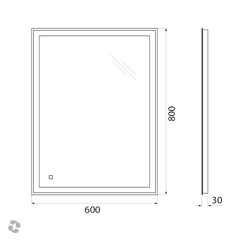Зеркало BelBagno SPC-GRT 60х80 SPC-GRT-600-800-LED-TCH с подстветкой, сенсорный выключатель фото 10