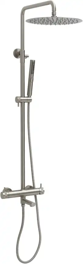 Душевая система Allen Brau Priority 5.31A10-BN для ванны с изливом, верхний и ручной душ, Никель браш фото 1