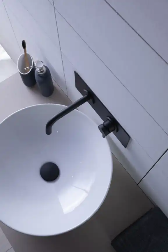Раковина накладная Aquanet SMART-1 42х42х12,5 круглая, Белая глянцевая фото 5