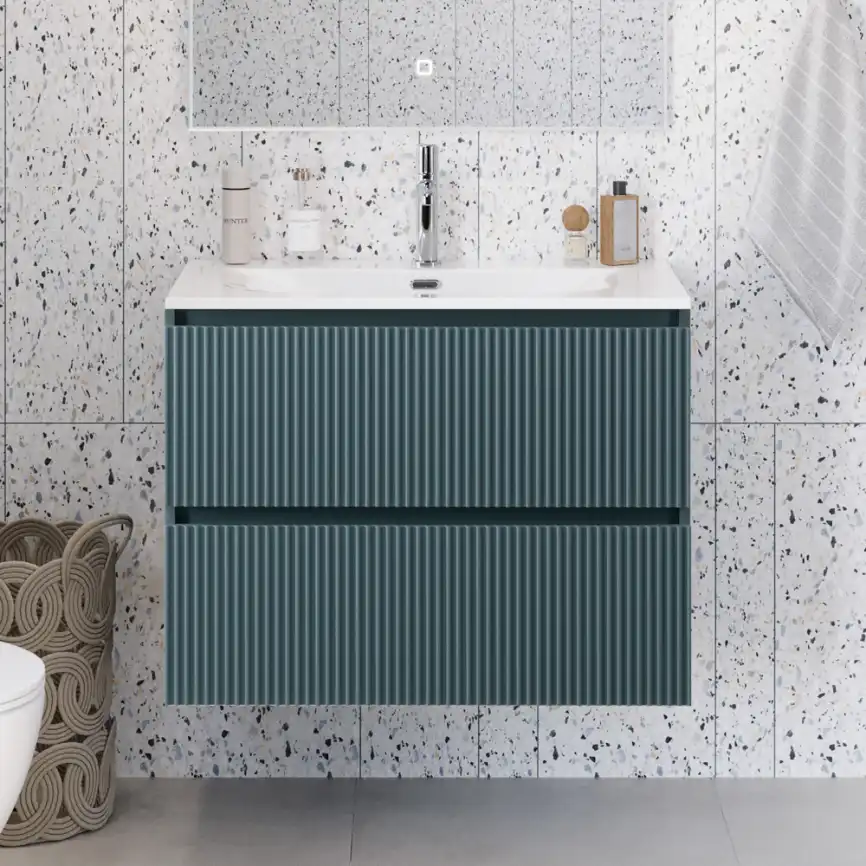 Тумба под раковину BelBagno UNO-MINI-800-2C-SO-AO подвесная, Голубой Матовый фото 10