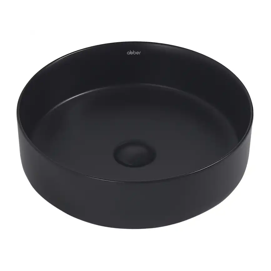 Раковина накладная ABBER BEQUEM 40х40х12 AC2109MB, круглая, черная матовая фото 1