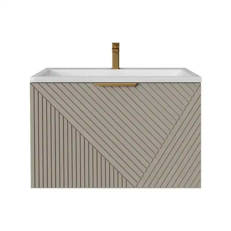 Тумба под раковину Grossman Блисс 80 подвесная, бежевый матовый (108047) фото 5