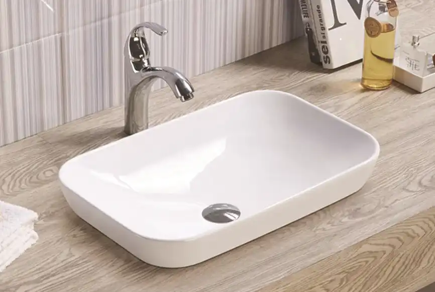 Раковина Ceramalux E408D 515х340х155 Полувстраиваемая цвет Белый фото 1