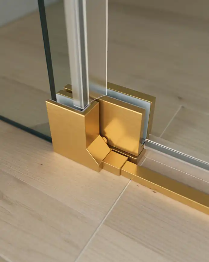 Душевая дверь в нишу CEZARES SLIDER-B-1-80/90-C-BORO стекло Прозрачное, профиль Брашированное золото фото 2