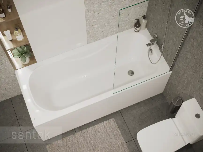 Акриловая ванна Santek Тенерифе 170х70 1WH302207 прямоугольная, Белая фото 7