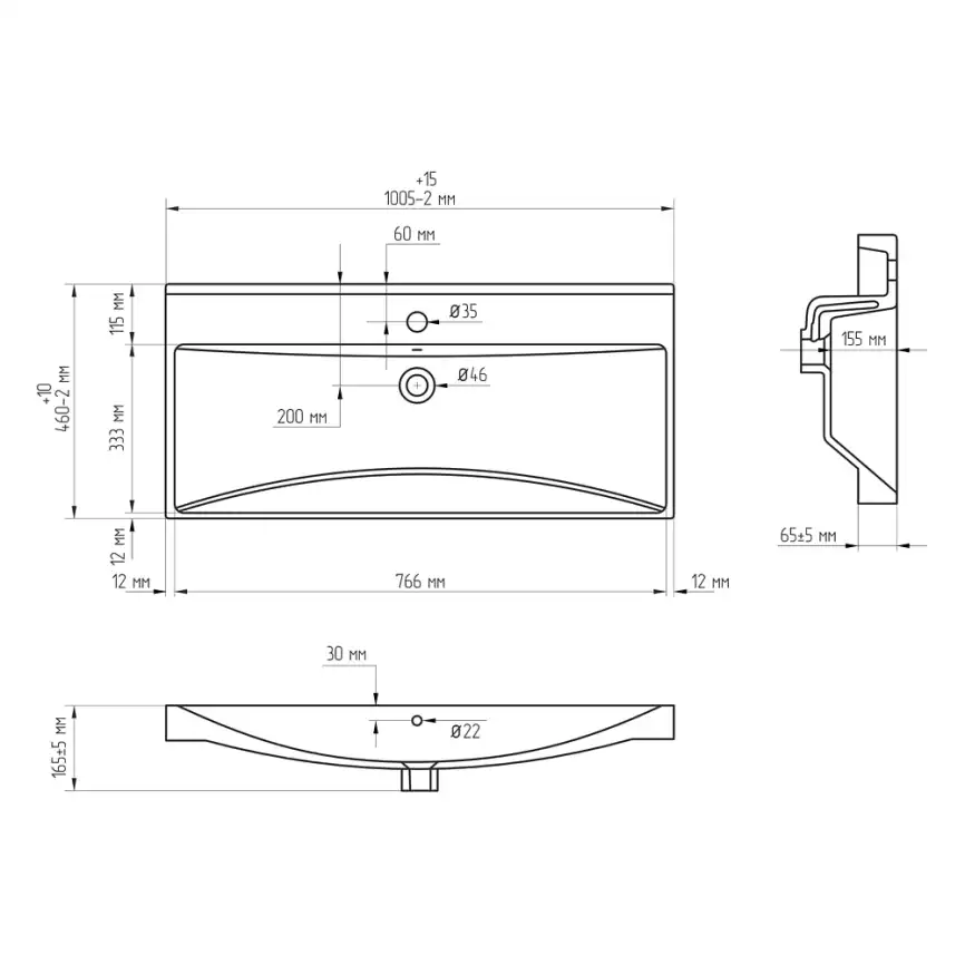 Тумба с раковиной AVS Гармония 100 белая, N821-07-1000WG-02-1010BM фото 17