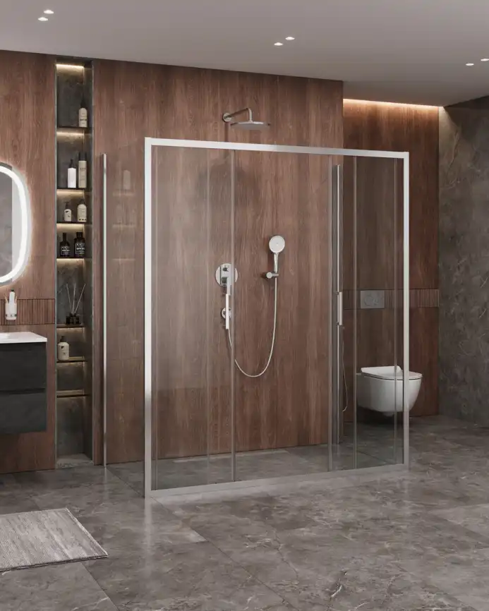 Душевой уголок CEZARES MOLVENO-AH-2/2-170/90-C-Cr-IV стекло Прозрачное, профиль Хром фото 5