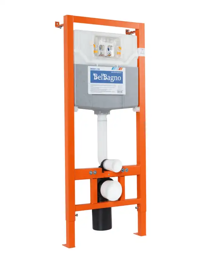 Инсталляция для подвесного унитаза BelBagno BB001-120  с кнопкой смыва BB014-SR-BIANCO фото 3
