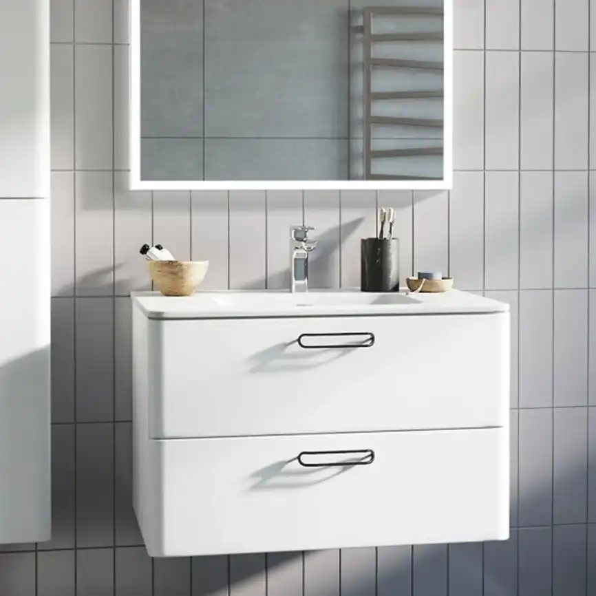 Тумба с раковиной IDDIS Brick 80, подвесная, Белая, BRI80W0i95K фото 1