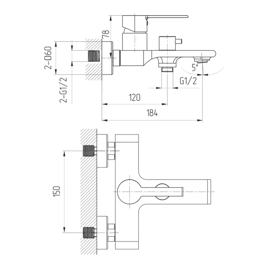 Смесители для ванны AVS Elegant 811-411-BN, брашированный никель фото 2