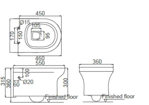 Подвесной унитаз Creo Ceramique ARCHI 380х680х820 безободковый, с тонкой крышкой, микролифт фото 2