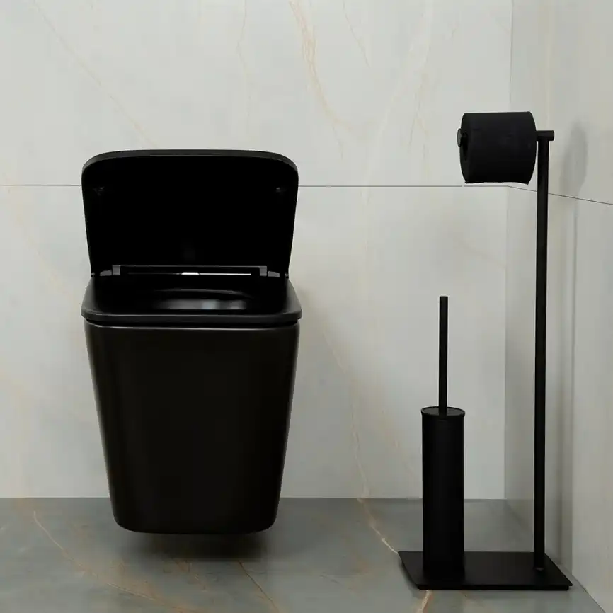 Унитаз подвесной AVS Куб 801-0035-P-R-MB безободковый, черный матовый фото 9