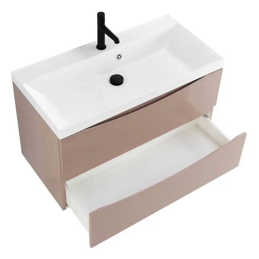 Тумба под раковину BelBagno MARINO-800-2C-SO-CL-P подвесная Capucino Lucido фото 4