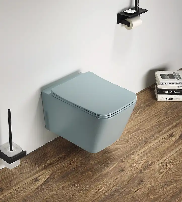 Унитаз подвесной Ceramalux 5170MLG с сиденьем микролифт Зелёный матовый фото 2