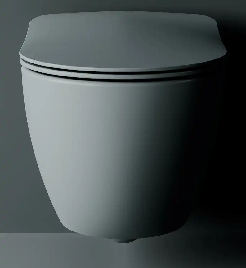 Унитаз подвесной безободковый Creavit Free FE322-11CG00E-0000 с сиденьем микролифт Холодный серый матовый фото 7