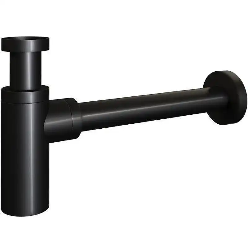 Сифон для умывальника CeramaLux C-058B, черный глянцевый фото 1