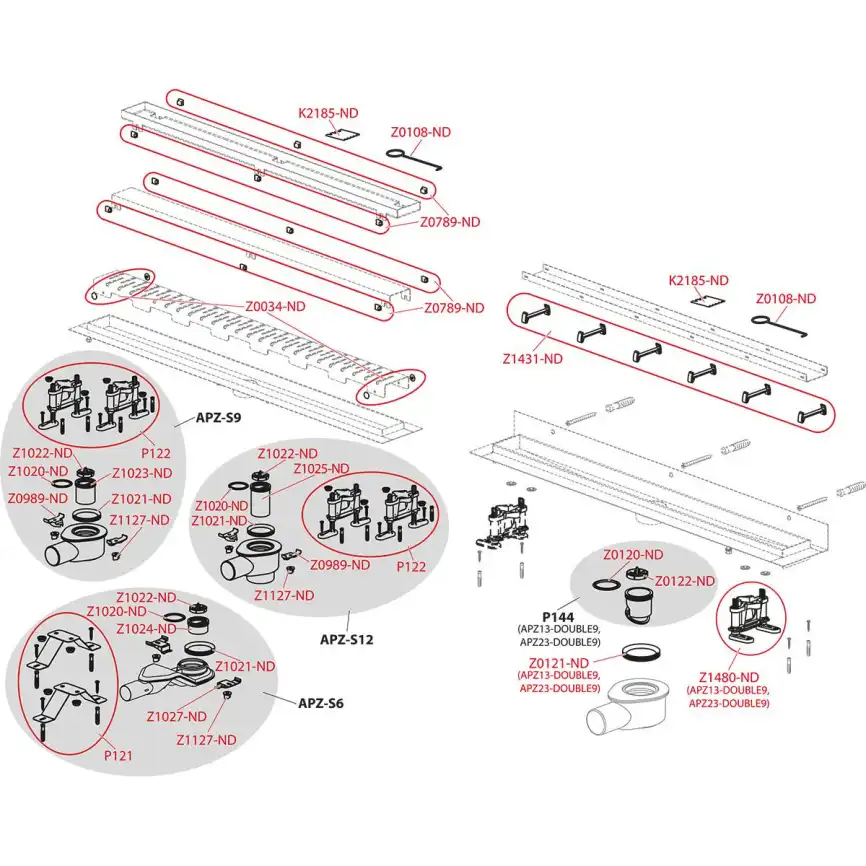 Душевой лоток AlcaPlast APZ13-DOUBLE9-550 Fit&Go с двухсторонней решеткой / Хром матовый фото 3