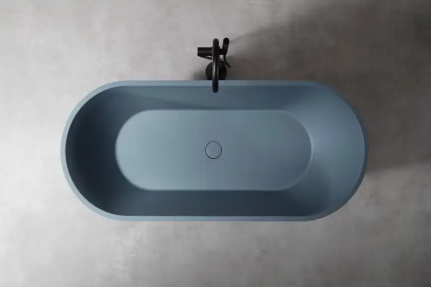 Ванна  Abber Frankfurt 170х75 AM9941G из искусственного камня, Серая матовая фото 3