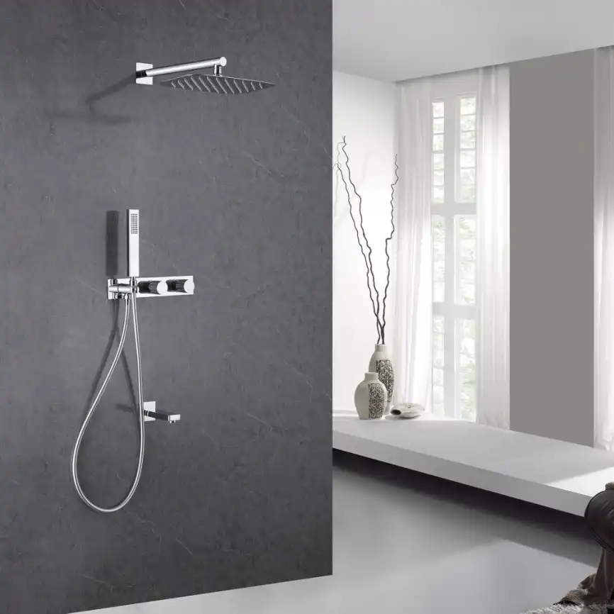 Душевая система ABBER Rund AF8717 скрытого монтажа с изливом, хром фото 2